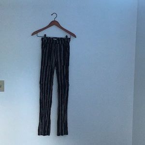 Black and white Striped flowing pants